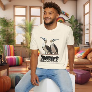 Peruvian Boobies Funny Unisex Graphic Tee Boobies Make Me Smile Quirky Humor Shirt Unique Casual Wear Conversation Starter