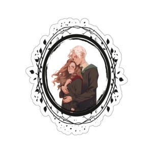 Dramione: Naklejka szkolna | Romantyczna fantastyka fanart | Idealna dla miłośników książek i bookstagrammerów | Niepowtarzalny prezent literacki