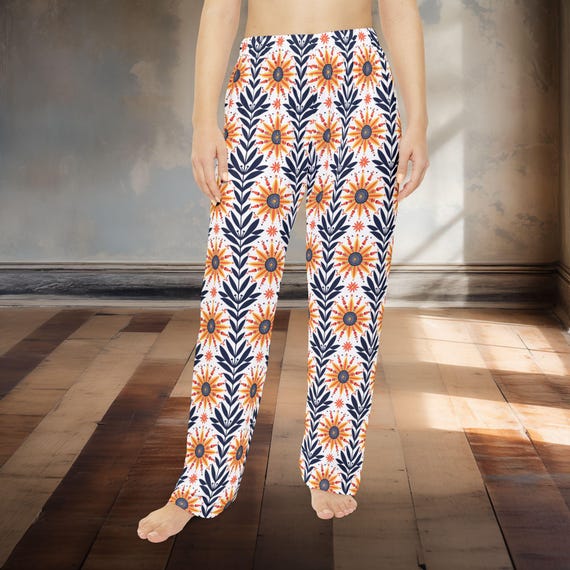 Sunflower Pattern Pants Cozy Pajama Pants for Lounge and Sleep Flowy Stretchy Summer Sunshine Comfort Ideal Gift for Pattern Lovers Etsy UK