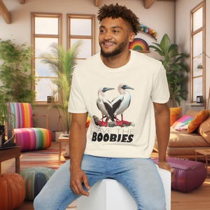 Red-Footed Boobies Funny Shirt | Save the Boobies Pun Tee | Bird Nerd Graphic | Nature Humor Gift | Unisex T-Shirt | Plus Sizes