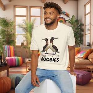 Brown Boobies Bird Shirt | The Joy of Boobies Tee | Quirky Animal Pun T Shirt | Ironic Gift for Nature Lovers | Plus Sizes