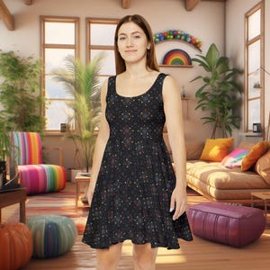 Abstract Physics Skater Dress: Bold Geek Nerd Style, Plus Sizes