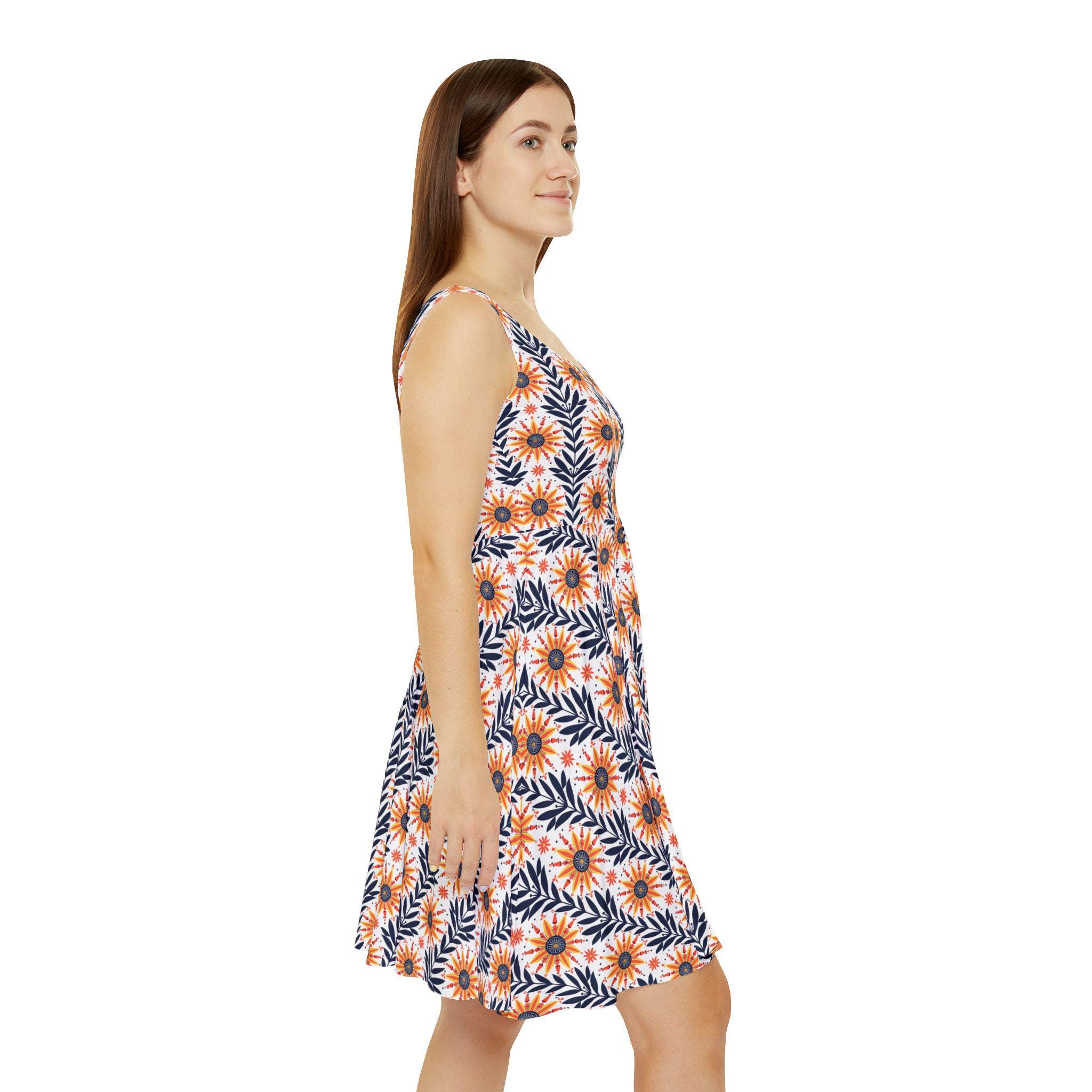 Sunflower Pattern Dress | Bold Midi Sun Dress | Plus Size