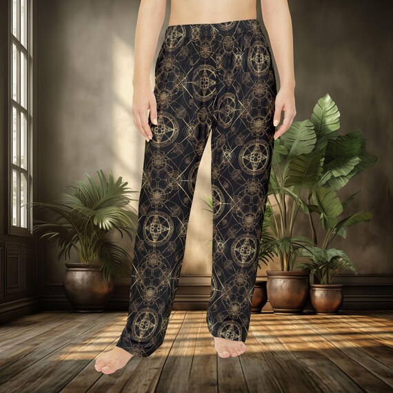 Alchemy Pattern Pants Stretchy Baggy Pajama Pants Abstract Science and Magic Design Dark Academia and Goblincore Aesthetic Etsy Canada