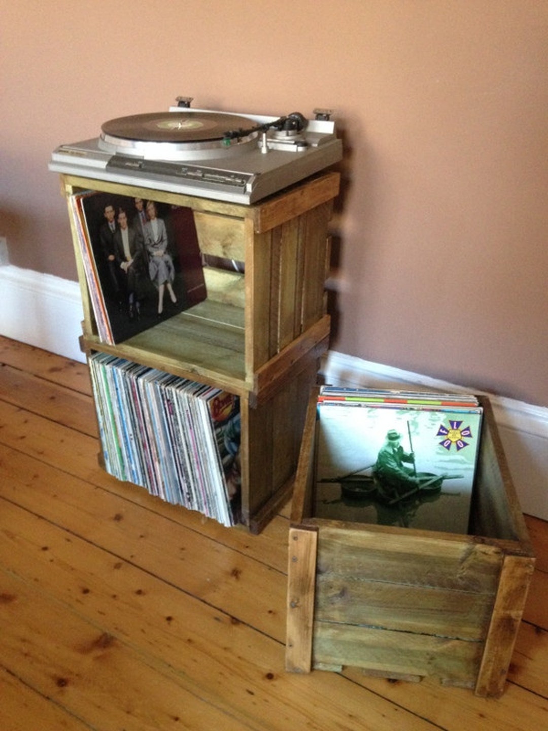 Vinyl Record/lp Stackable Wooden Crate for Great Looking Storage and Display for Your Album Collection. - Etsy Vinyl Record/lp Stackable Wooden Crate for Great Looking Storage and Display for Your Album Collection. - Etsy