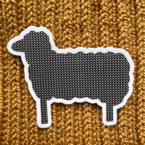 KNIT STITCH SHEEP Sticker | Knitting Sticker  | Crochet Sticker | Water Bottle Sticker | Vinyl Sticker | Laptop Sticker