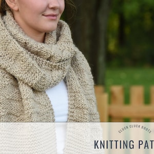 The MADIGAN Scarf Knitting PATTERN | Cozy Scarf | Blanket Scarf | Easy Knit Pattern | Fall + Winter Accessory | Open Ended Scarf