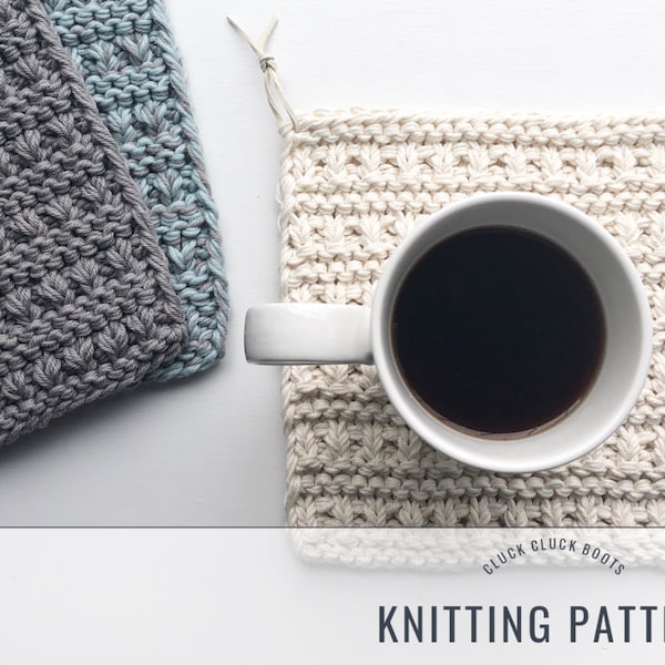 SALTBOX Potholder Duo Knitting PATTERN | Includes Two Sizes | Kitchen Pattern | Home Decor Pattern | Trivet | Hot Pad | Cottage Collection