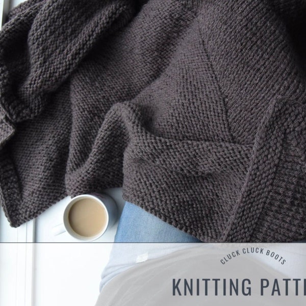 INGLENOOK Chunky Knit Lap Blanket PATTERN | Lap Blanket | Lap Robe | Lapghan | Cozy Knit