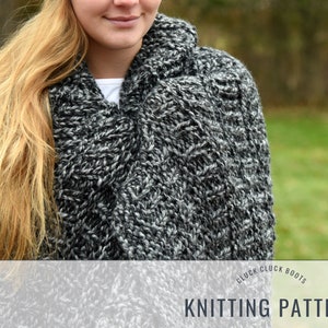 WINTER GRILLE Chunky Knit Blanket PATTERN | Chunky Throw | Cozy Knit | Home Decor | Bulky Blanket