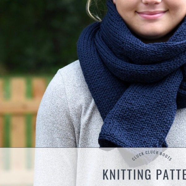 BOONE Scarf Knitting PATTERN | Tube Scarf | Easy Scarf | Fall + Winter Accessory | Cozy Knit | Three Finish Options