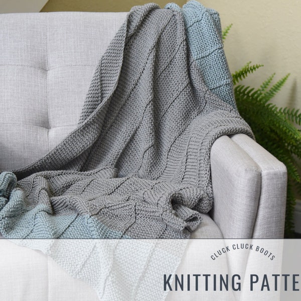 HAMPTON Knit Throw PATTERN | Throw Blanket | Afghan Blanket | Cozy Knit | Cottage Collection