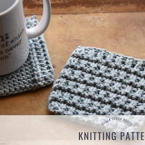 SHORELINE Coaster Duo Knitting PATTERN |  Includes Two Patterns | Home Decor | Mug Rugs | Mix + Match | Cottage Collection