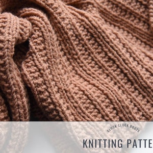 SAYLE Chunky Knit Blanket PATTERN | Throw Blanket | Afghan Blanket | Cozy Knit