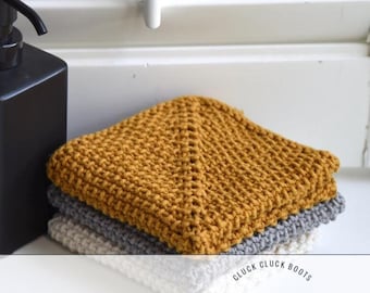 SURCIE Washcloth / Dishcloth Knitting PATTERN | Kitchen Cloth | Face Cloth | Dish Cloth | Square Cloth