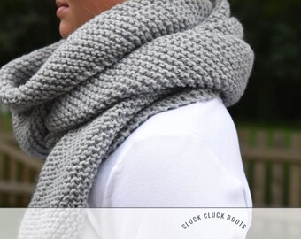MARLOWE LIGHT Bias Scarf Knitting PATTERN | Reversible Scarf | Two Edge Options | Womens Scarf | Easy Knit | Fall + Winter Accessory