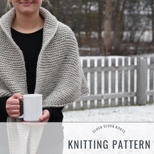 KITTRICK Blanket Wrap Knitting PATTERN | Knit Shawl | Easy Wrap | Chunky Knit Wrap | Blanket Shawl