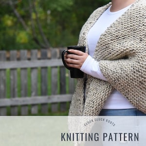 MARLOWE Blanket Wrap Knitting PATTERN | Knit Shawl | Easy Wrap | Chunky Knit Wrap | Blanket Shawl