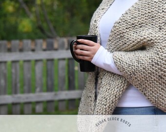 MARLOWE Blanket Wrap Knitting PATTERN | Knit Shawl | Easy Wrap | Chunky Knit Wrap | Blanket Shawl