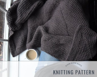 INGLENOOK Chunky Knit Lap Blanket PATTERN | Lap Blanket | Lap Robe | Lapghan | Cozy Knit