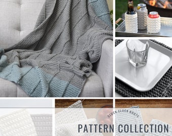 COTTAGE Collection PATTERN BUNDLE | Set of 7 Knitting Patterns | Quick and Cozy Knits | Home Decor | Kitchen Decor