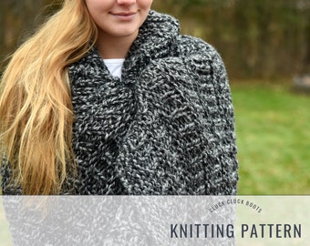 WINTER GRILLE Chunky Knit Blanket PATTERN | Chunky Throw | Cozy Knit | Home Decor | Bulky Blanket