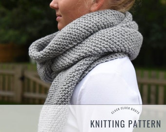 MARLOWE LIGHT Bias Scarf Knitting PATTERN | Reversible Scarf | Two Edge Options | Womens Scarf | Easy Knit | Fall + Winter Accessory