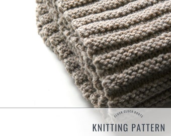 SUTTON Chunky Knit Blanket PATTERN | Throw Blanket | Afghan Blanket | Cozy Knit