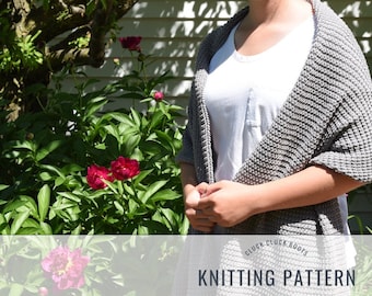 SIBBY Shawl Wrap Knitting PATTERN | Knit Shawl Pattern | Knit Scarf Pattern | Rectangle Wrap