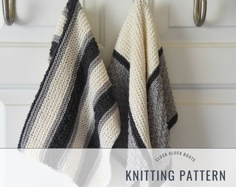 Kitchen Dish Towel Knitting PATTERNS | TAVOLA + TRATTORIA | Pattern Duo | Home Decor Pattern | Hand Towels | Dishtowel