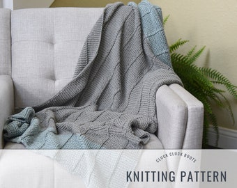 HAMPTON Knit Throw PATTERN | Throw Blanket | Afghan Blanket | Cozy Knit | Cottage Collection
