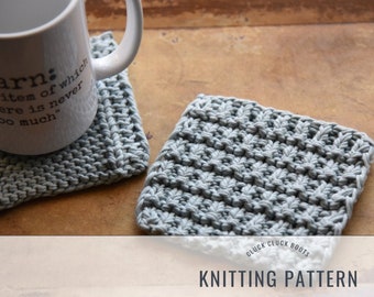 SHORELINE Coaster Duo Knitting PATTERN |  Includes Two Patterns | Home Decor | Mug Rugs | Mix + Match | Cottage Collection