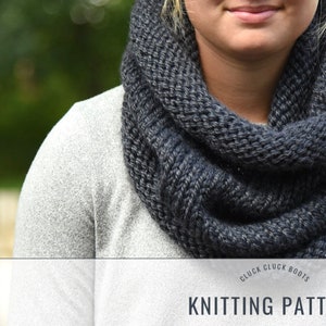 ESSENTIAL Chunky Cowl Knitting PATTERN | Chunky Knit | Quick Knit | Cowl Scarf | Fall + Winter Accessory | Beginner Knit