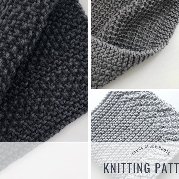 FLANNERY, HEDGES, + COURTYARD | Set of 3 Knitting Patterns | Washcloth | Dishcloth | Kitchen Cloth