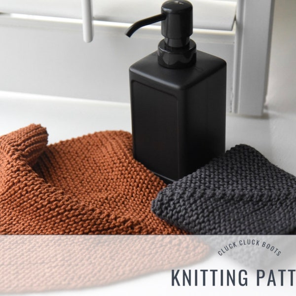 TYNE Washcloth / Dishcloth Knitting PATTERN | Kitchen Cloth | Face Cloth | Dish Cloth | Square Cloth