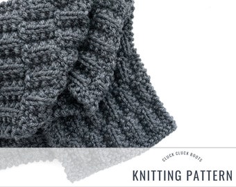 BENTLEY Scarf Knitting PATTERN | Chunky Scarf | Mens Scarf | Womens Scarf | Fall + Winter Accessory