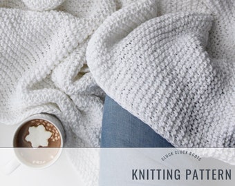 CHESTER Chunky Knit Blanket PATTERN | Throw Blanket | Afghan Blanket | Cozy Knit | Beginner Knit