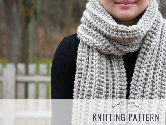SPENCER Scarf Knitting PATTERN | Chunky Reversible Scarf