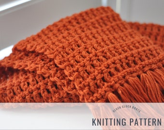 COLBY Scarf Knitting PATTERN | Chunky Knit | Open Ended Scarf | Fall + Winter Accessory | Cozy Knit