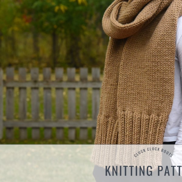 PATTON Scarf Knitting PATTERN | Tube Scarf | Easy Scarf | Fall + Winter Accessory | Cozy Knit | Bulky Scarf