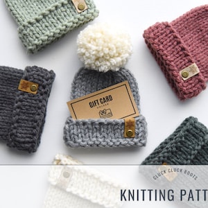 TIDINGS Gift Card Holder Knitting PATTERN | Quick Knit | Christmas Ornament | Gift Card Holder | Mini Hat Ornament | Place Card Holder