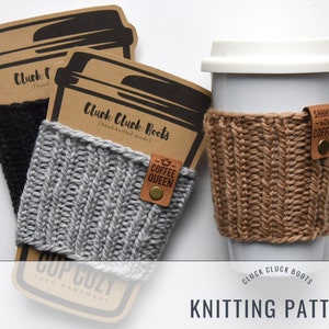 BEAU Chunky Coffee Cozy PATTERN | Cup Sleeve | Includes Two Sizes | Tea Cozy