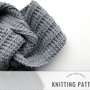 HARPER Scarf Knitting PATTERN | Chunky Scarf | Beginner Scarf | Mens Scarf | Womens Scarf