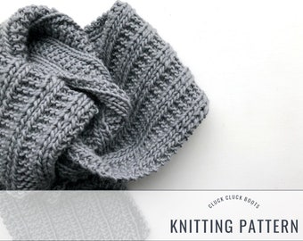 HARPER Scarf Knitting PATTERN | Chunky Scarf | Beginner Scarf | Mens Scarf | Womens Scarf