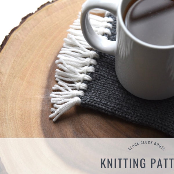 CUPPA Coaster Knitting PATTERN | Home Decor | Mug Rug | Knit Coaster