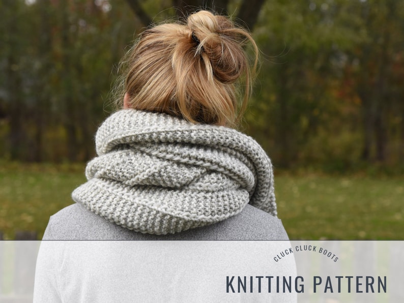 PARKER Scarf Knitting PATTERN Chunky Reversible Scarf Fall Winter Accessory Beginner Scarf Stylish Scarf image 2