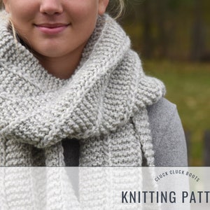 PARKER Scarf Knitting PATTERN Chunky Reversible Scarf Fall Winter Accessory Beginner Scarf Stylish Scarf image 1