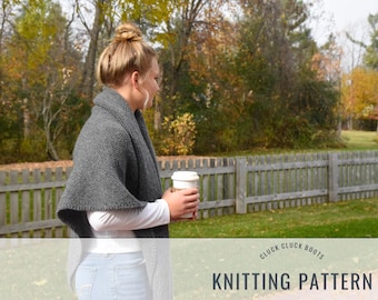 ARLETTE Blanket Scarf Knitting PATTERN | Knit Shawl | Beginner Scarf | Beginner Triangle Shawl | Easy Triangle Scarf | Knit Wrap