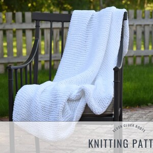 CHESTER Chunky Knit Blanket PATTERN Throw Blanket Afghan Blanket Cozy Knit Beginner Knit image 2