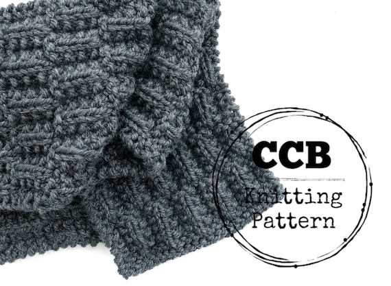 Bentley Scarf Knitting Pattern Chunky Scarf Mens Scarf Womens Scarf